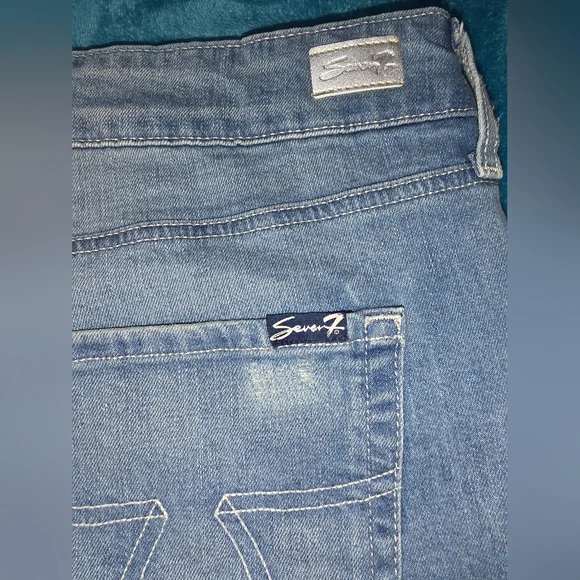 Seven7 Womens Tower Distressed Jeans, Lt-Med Wash, Size 20W - Picture 3 of 6